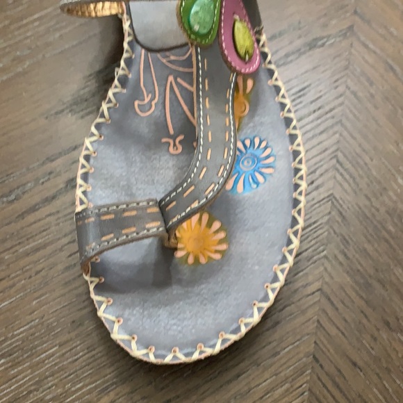 Spring Step L’Artiste gray leather toe loop sandal Size 38 /8.5 - Picture 8 of 17